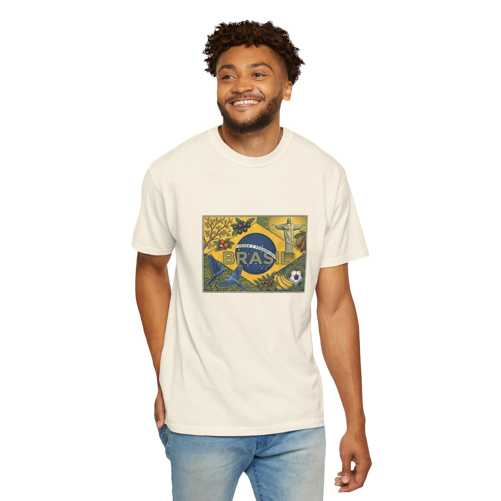 Brazil Flag Vintage Soccer T-Shirt — Brasil Graphic Tlee