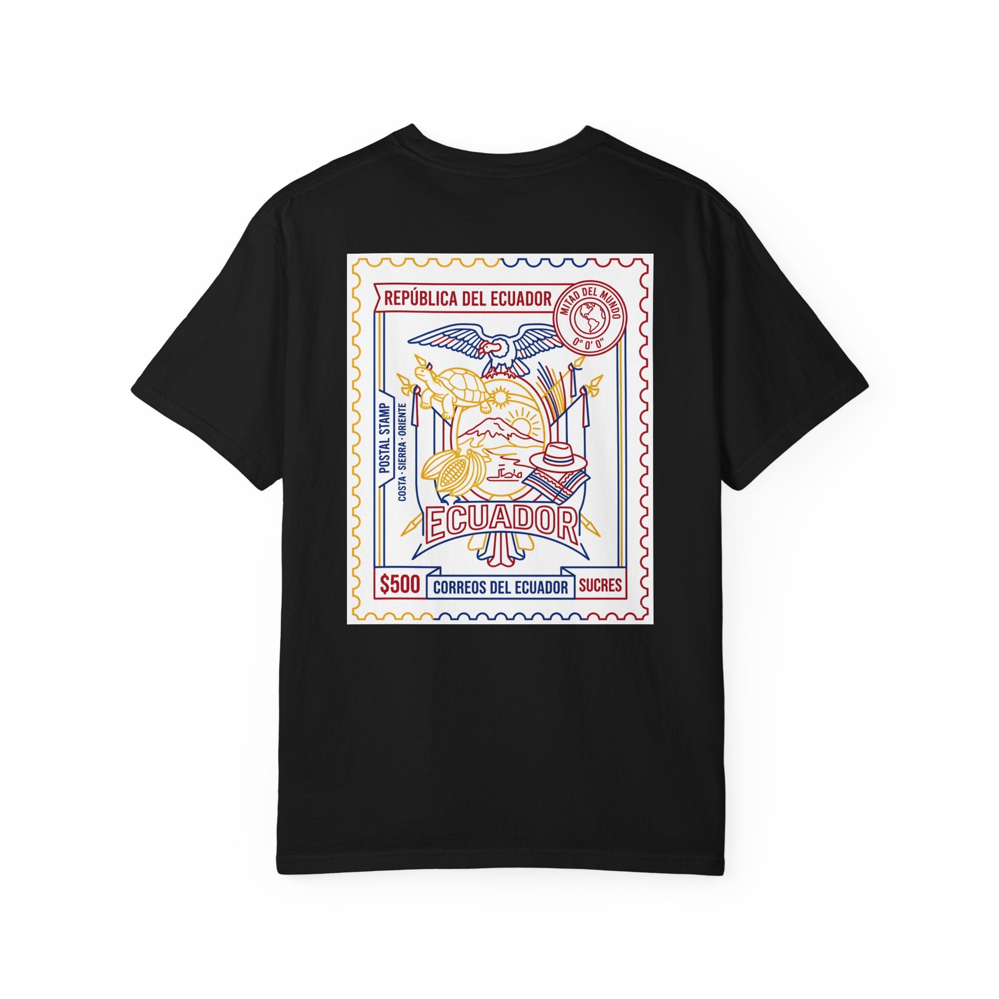 Ecuador Stamp Graphic T-Shirt — Vintage Travel Postage Design