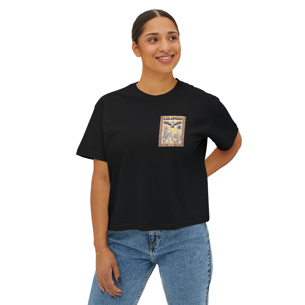 Colombia Vintage Postcard Boxy Tee
