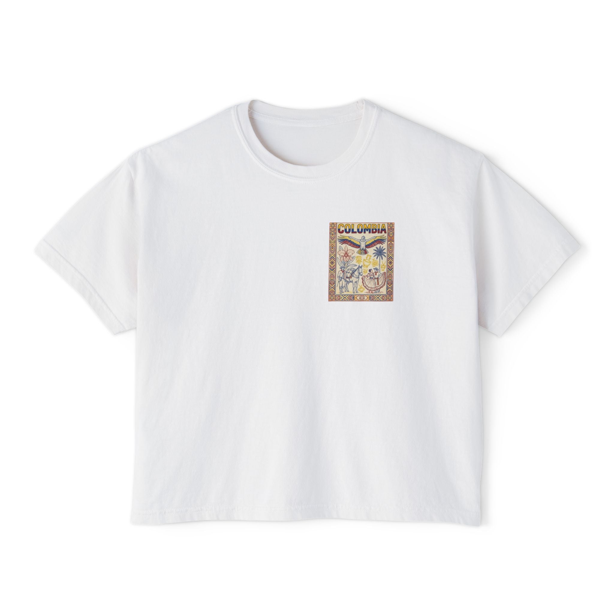Colombia Vintage Postcard Boxy Tee