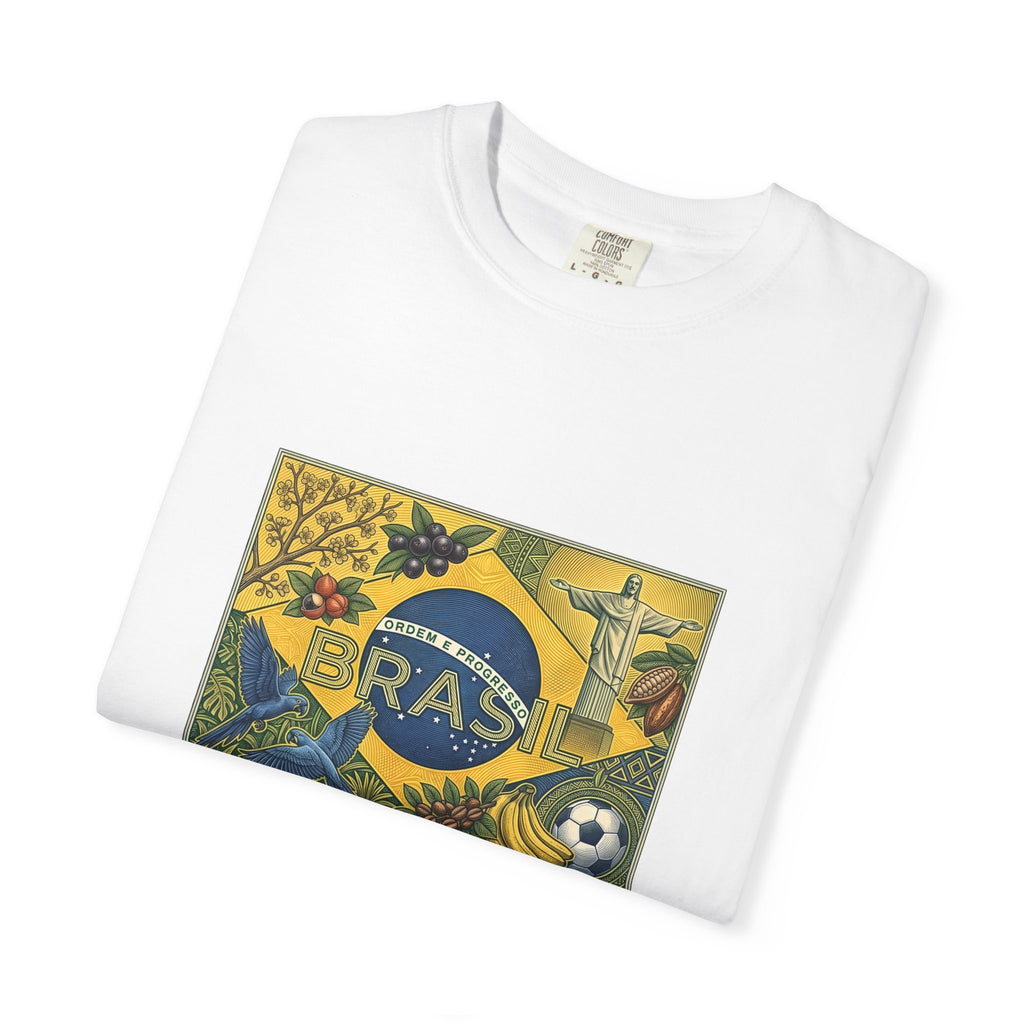 Brazil Flag Vintage Soccer T-Shirt — Brasil Graphic Tlee