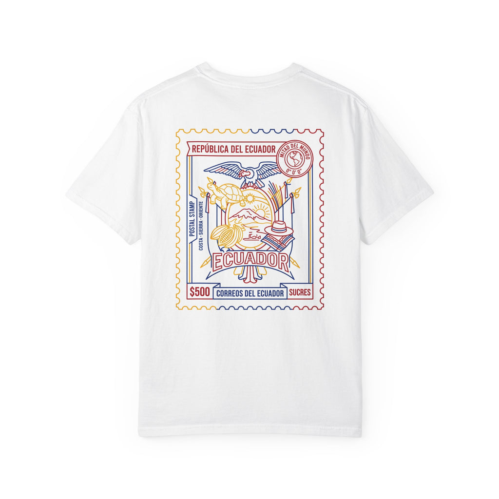 Ecuador Stamp Graphic T-Shirt — Vintage Travel Postage Design
