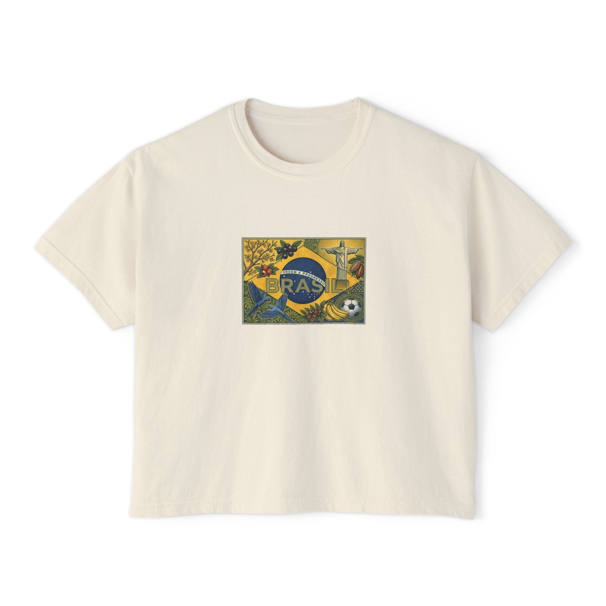 Brazil Soccer Pride Boxy Tee — Women's Casual Football Fan Shirt