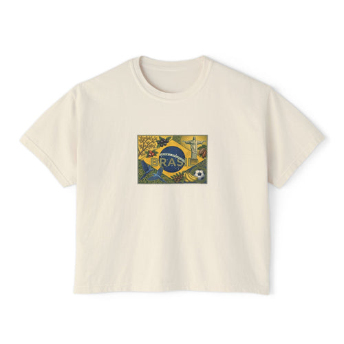 Brazil Soccer Pride Boxy Tee — Women's Casual Football Fan Shirt