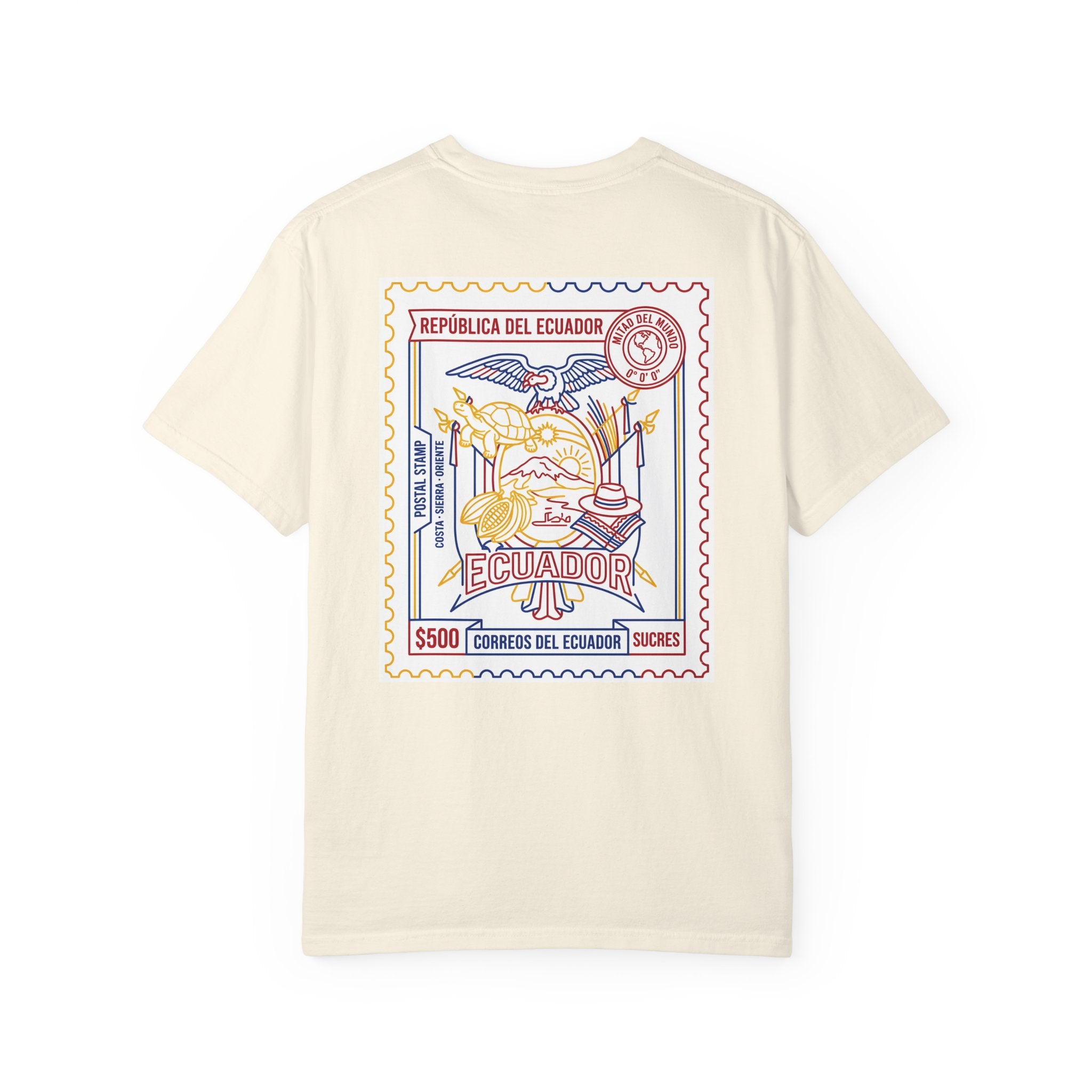 Ecuador Stamp Graphic T-Shirt — Vintage Travel Postage Design