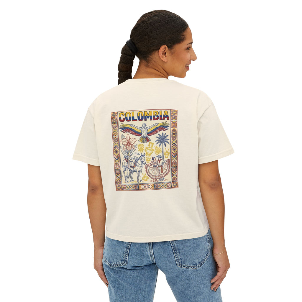 Colombia Vintage Postcard Boxy Tee