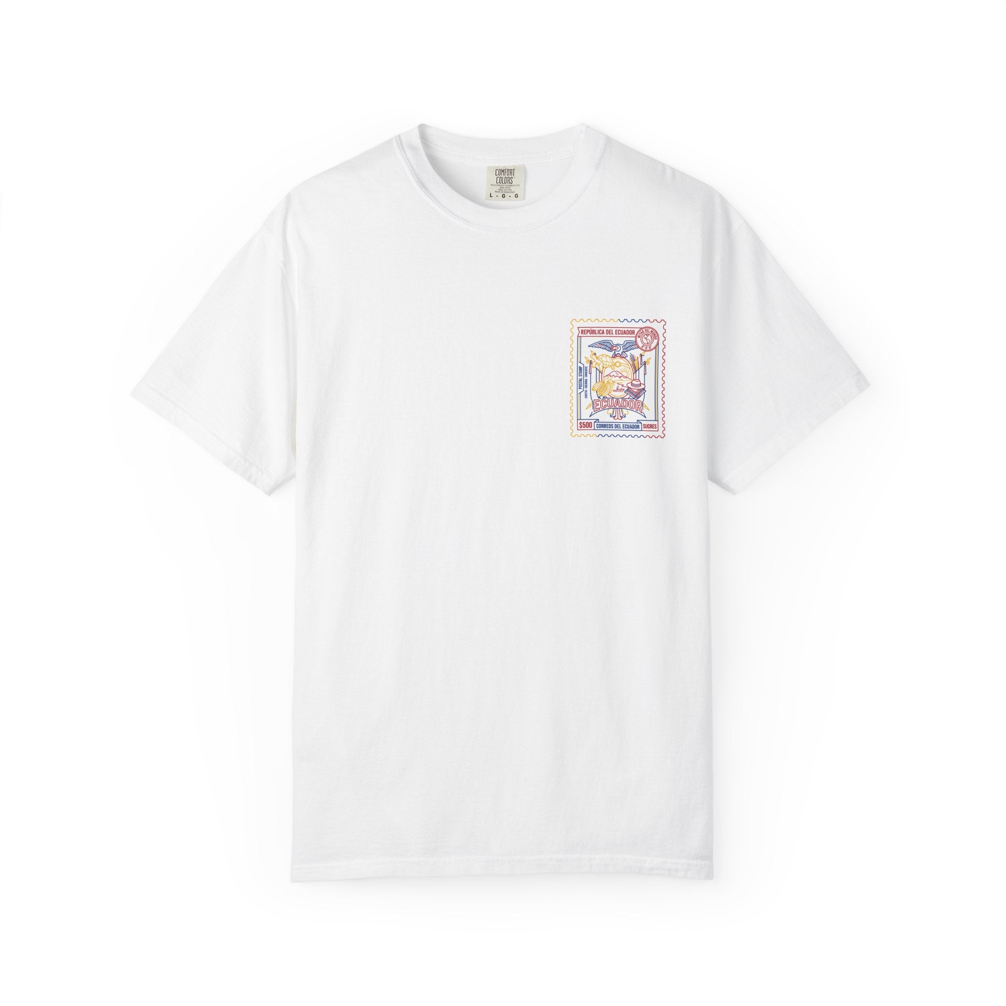 Ecuador Stamp Graphic T-Shirt — Vintage Travel Postage Design