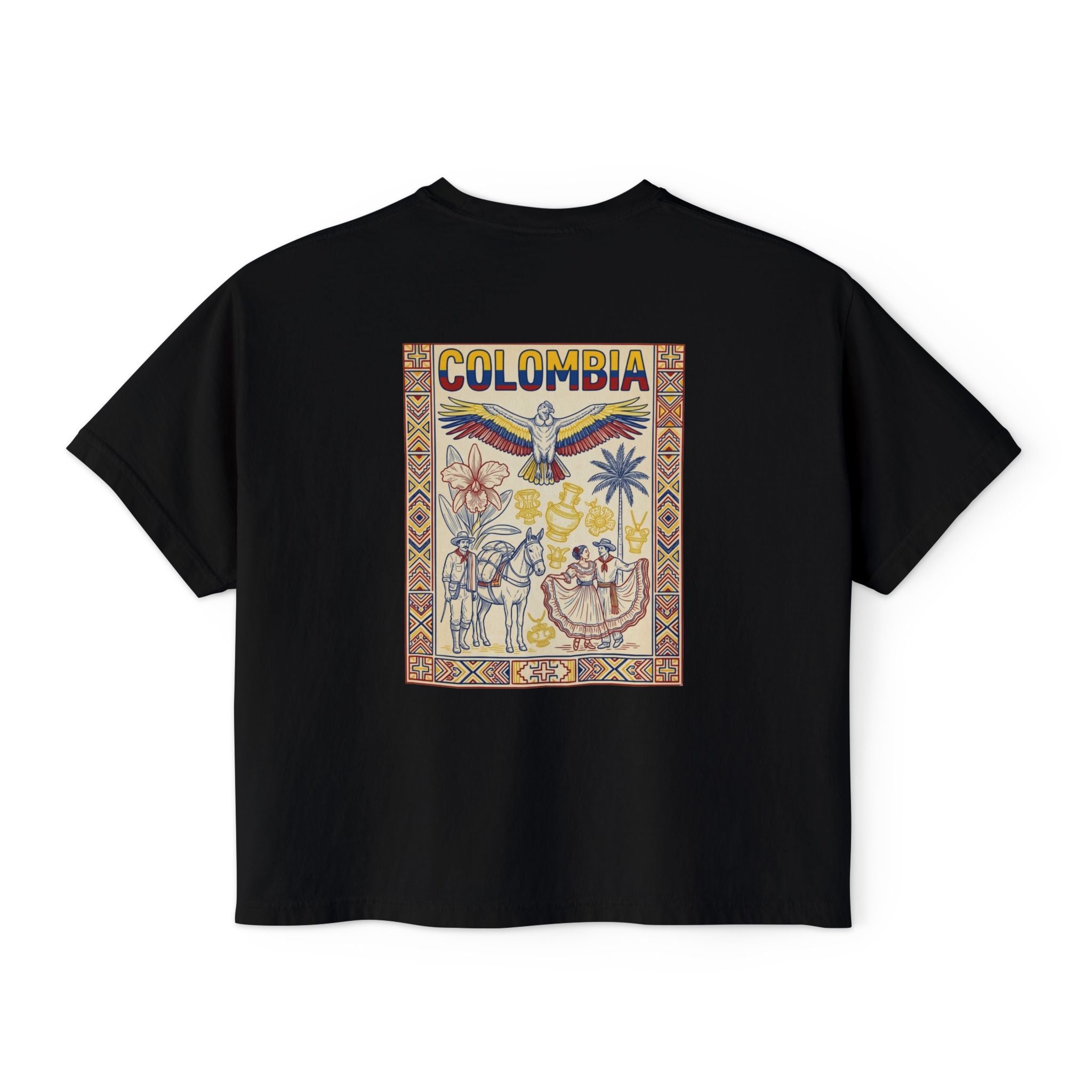 Colombia Vintage Postcard Boxy Tee