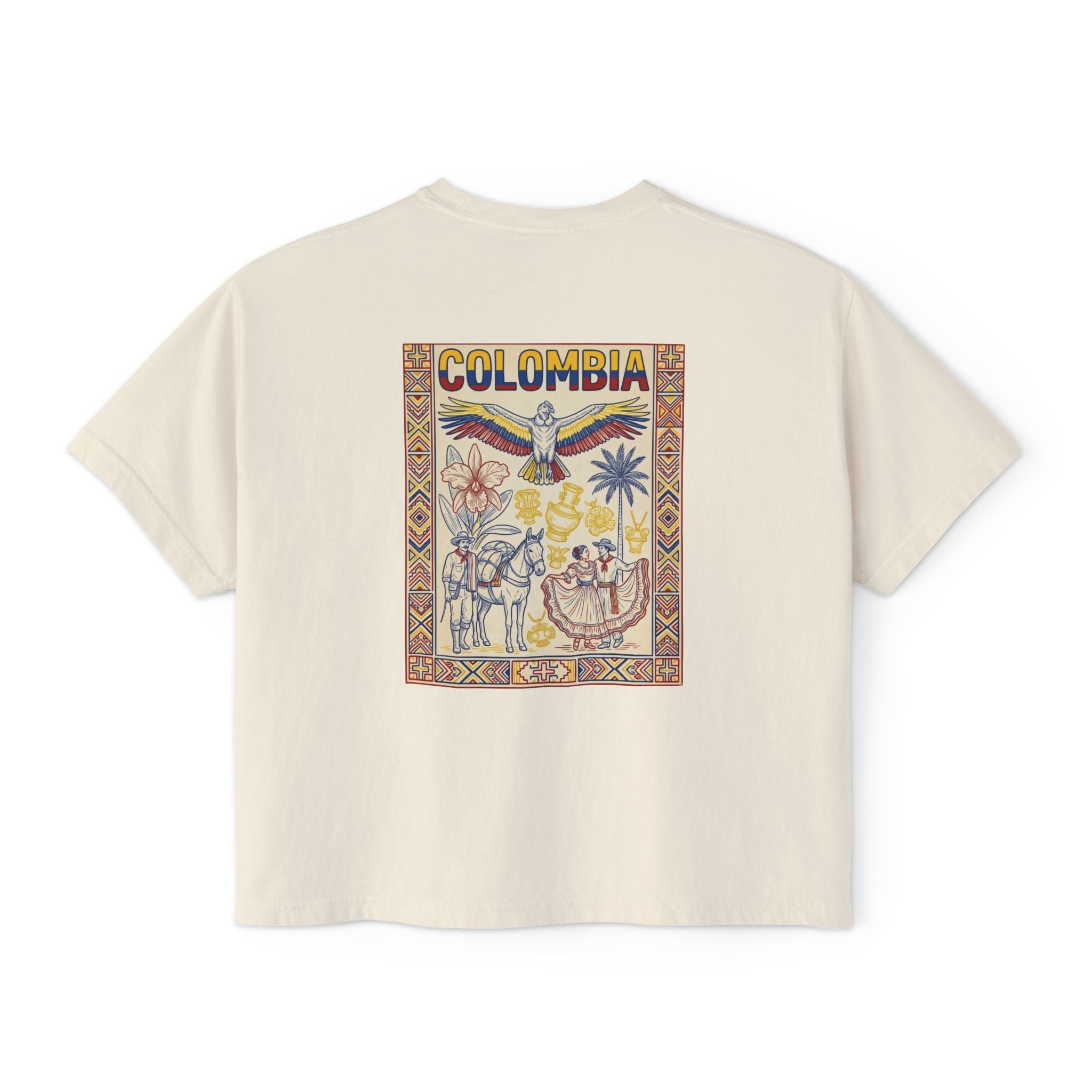 Colombia Vintage Postcard Boxy Tee