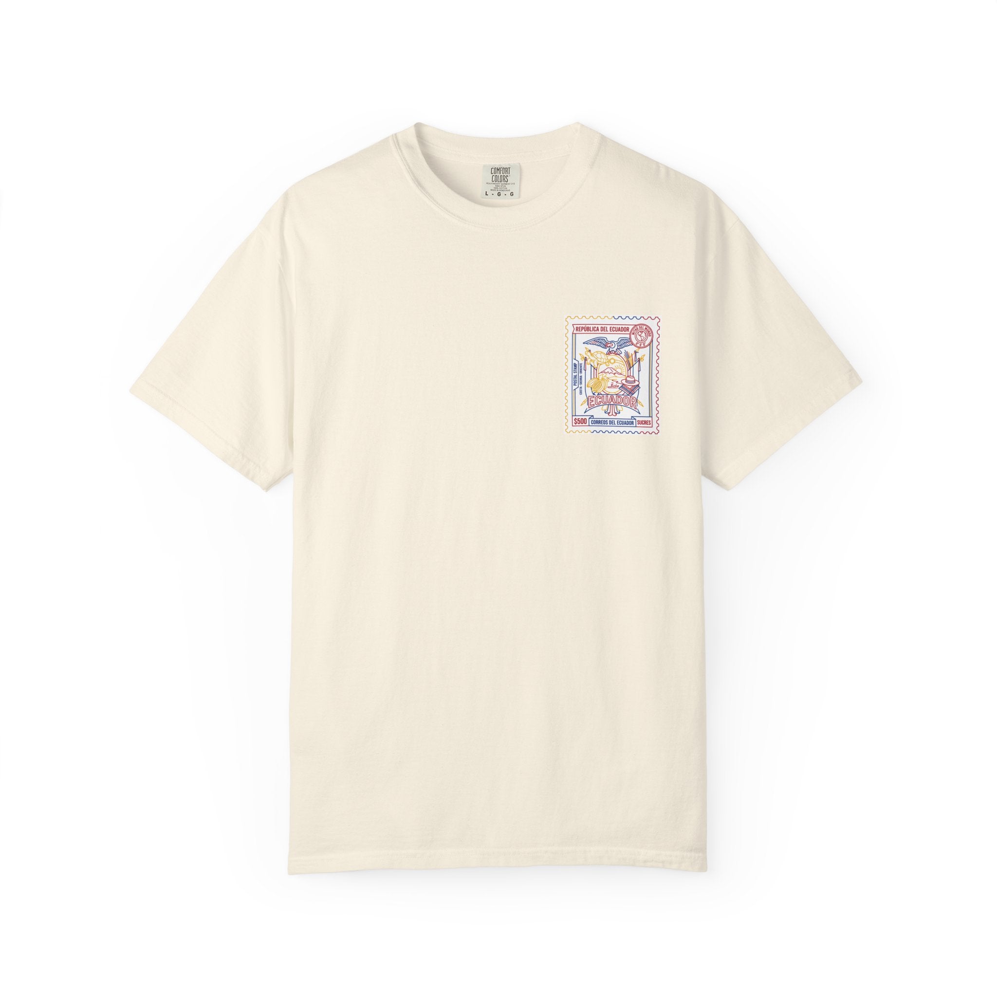 Ecuador Stamp Graphic T-Shirt — Vintage Travel Postage Design