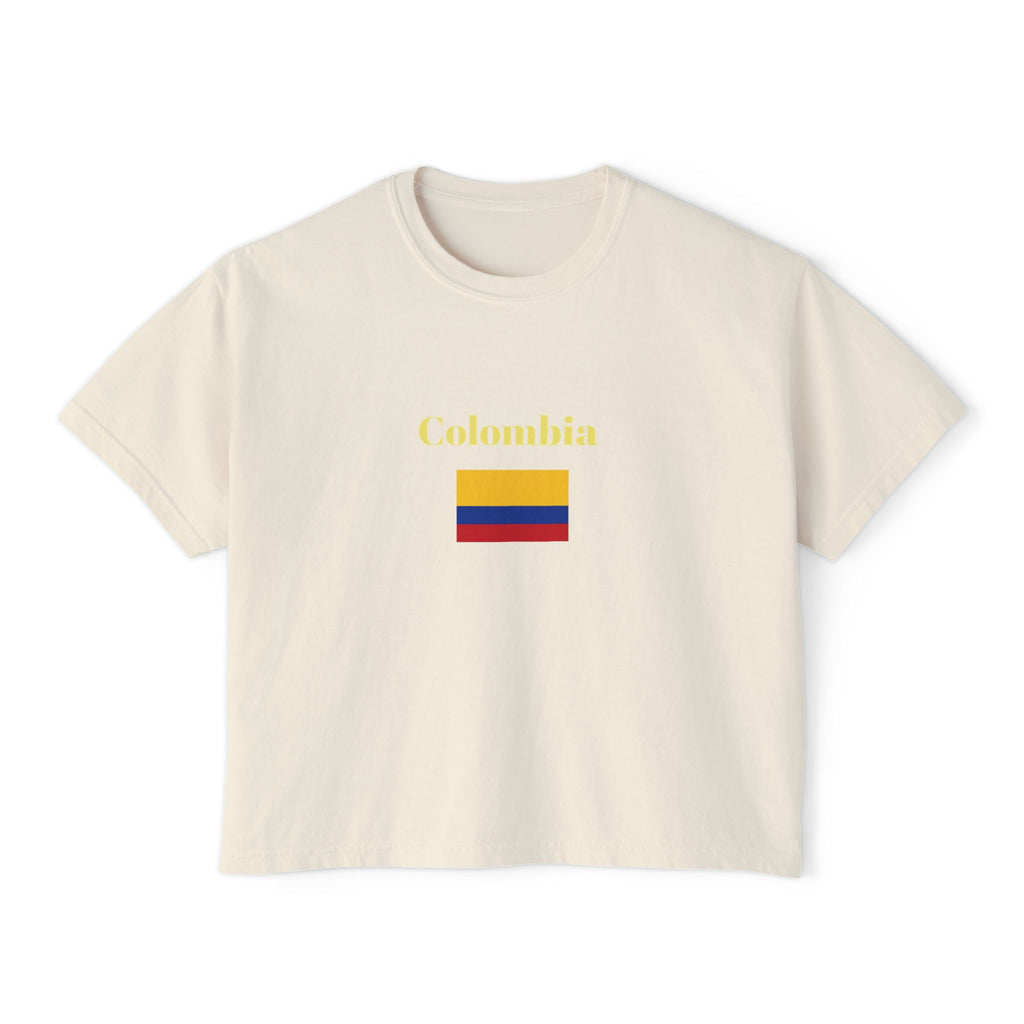 Colombia Flag Boxy Tee — 'Ser Colombiano es' List Graphic