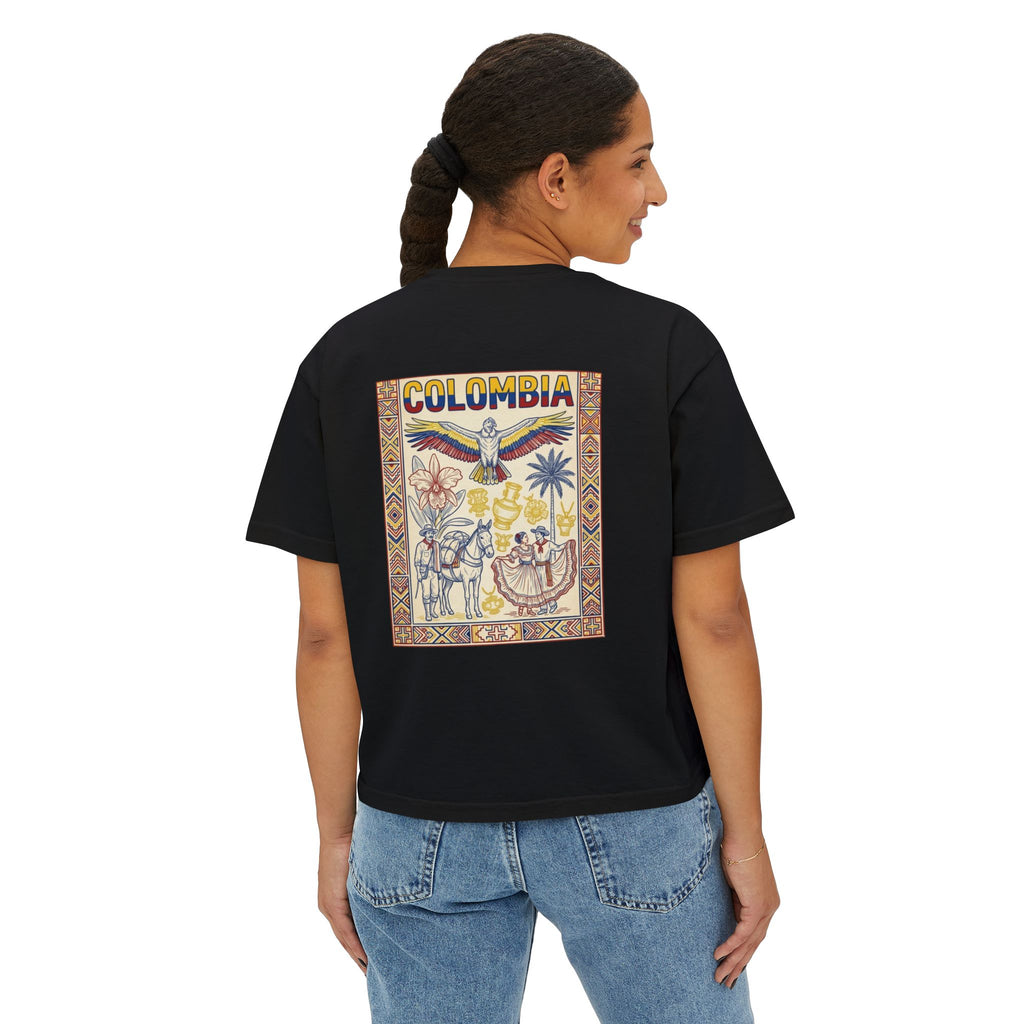 Colombia Vintage Postcard Boxy Tee