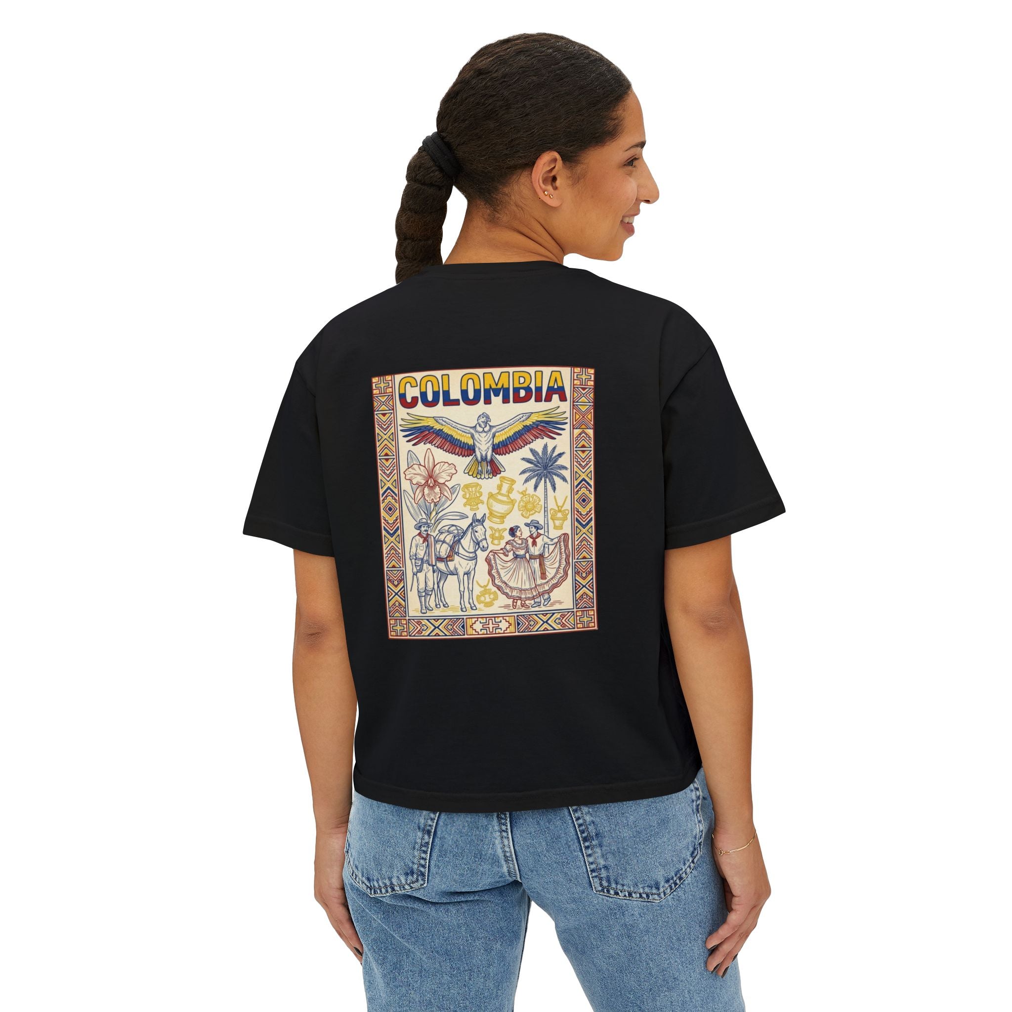 Colombia Vintage Postcard Boxy Tee