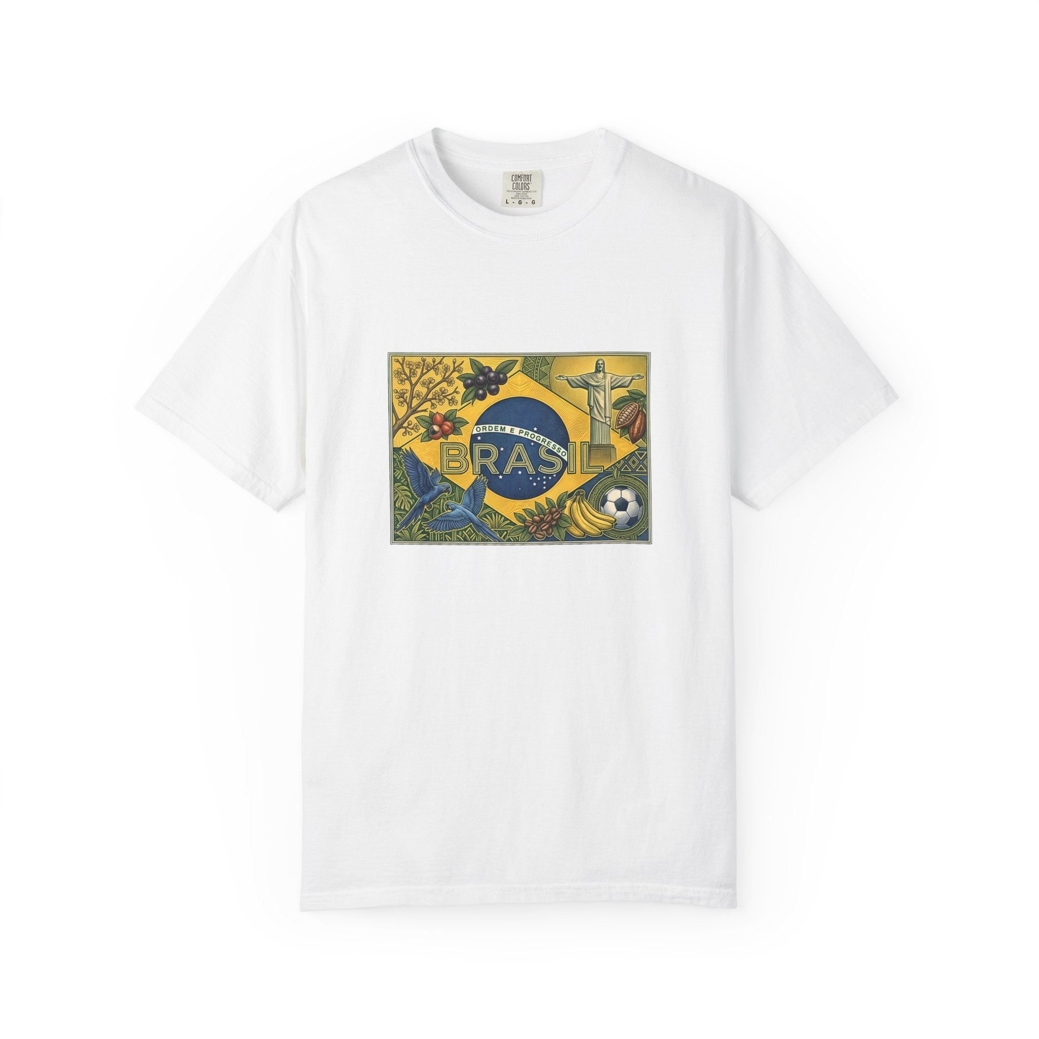 Brazil Flag Vintage Soccer T-Shirt — Brasil Graphic Tlee