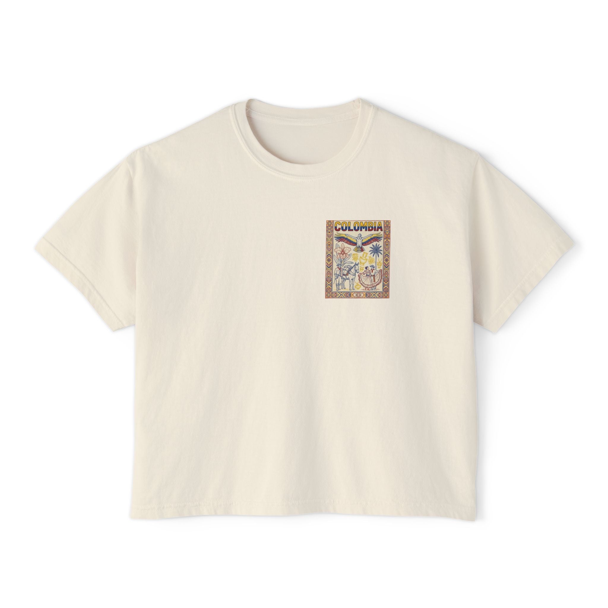Colombia Vintage Postcard Boxy Tee