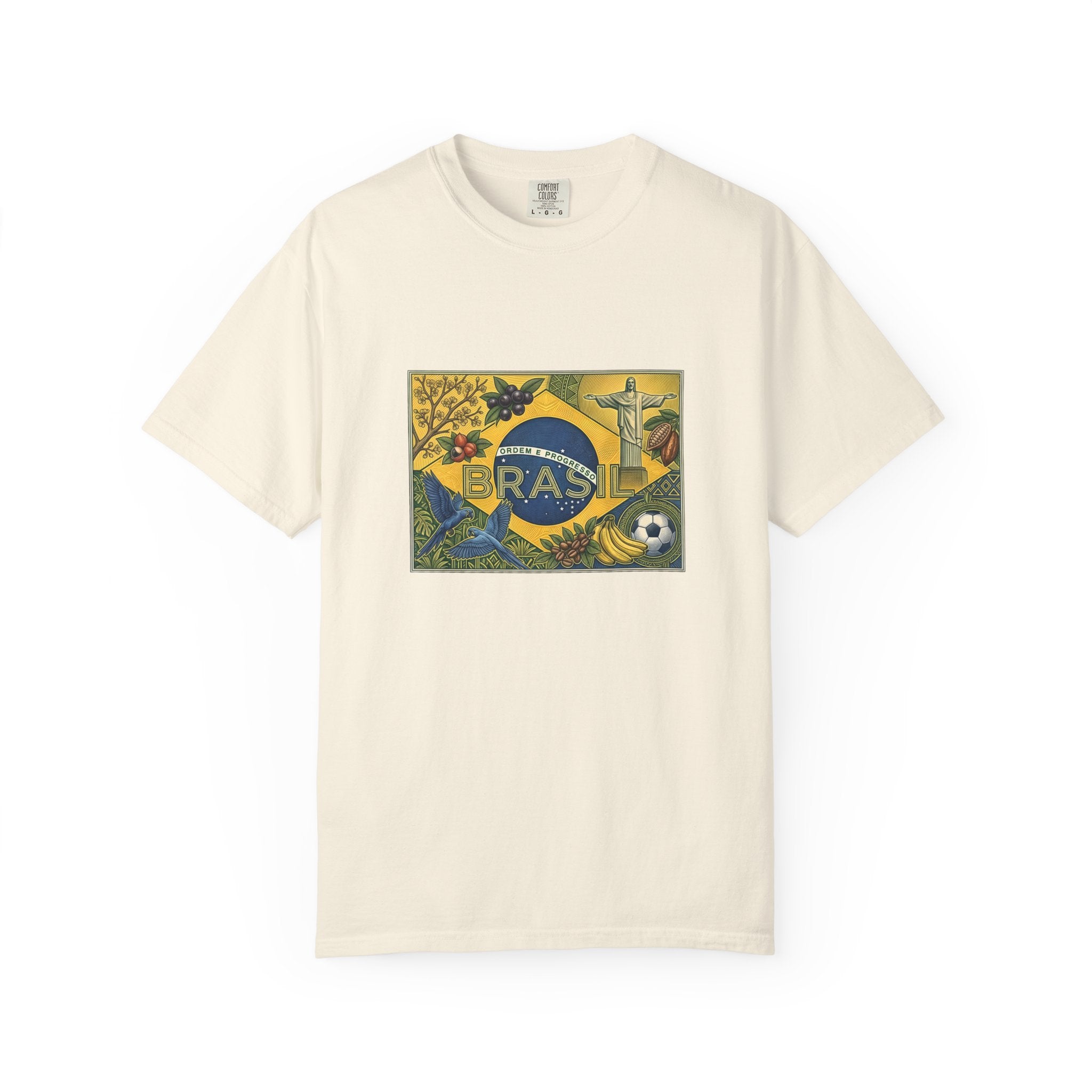 Brazil Flag Vintage Soccer T-Shirt — Brasil Graphic Tlee