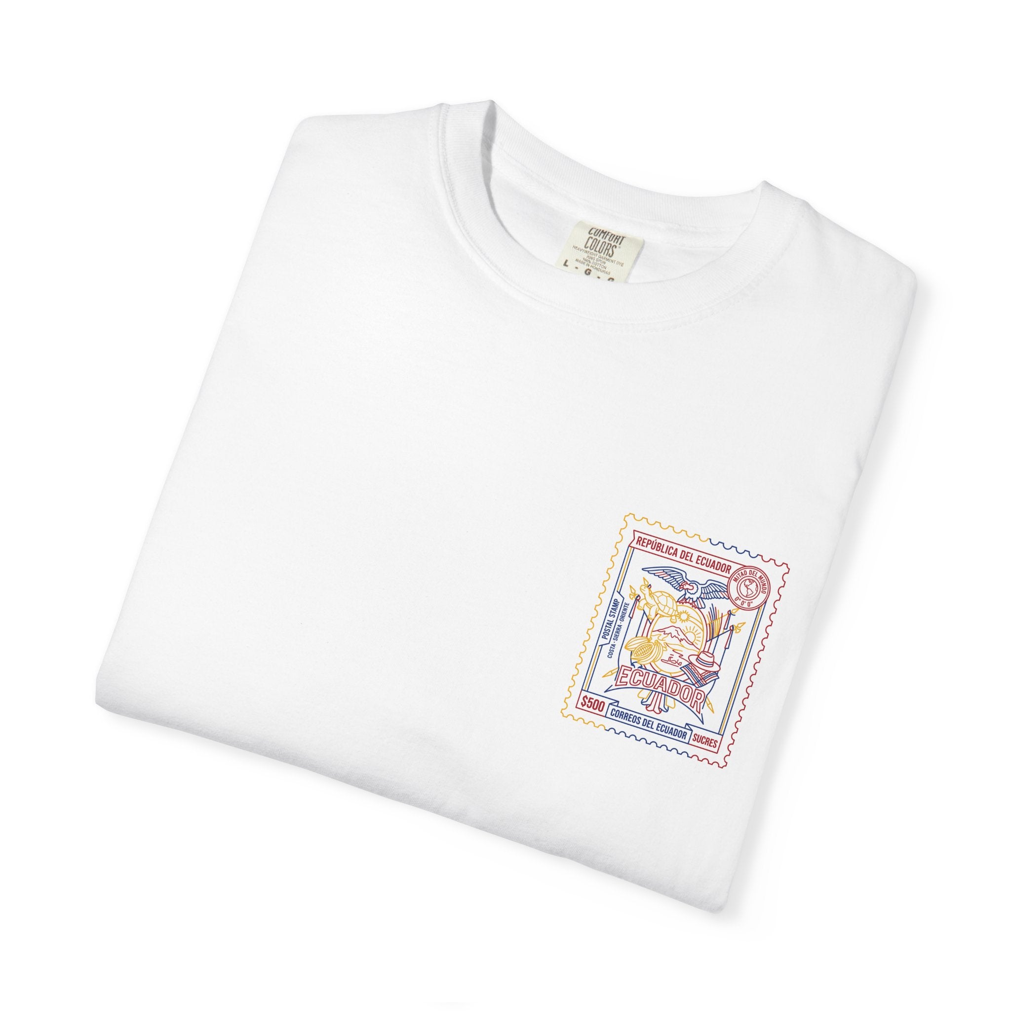 Ecuador Stamp Graphic T-Shirt — Vintage Travel Postage Design