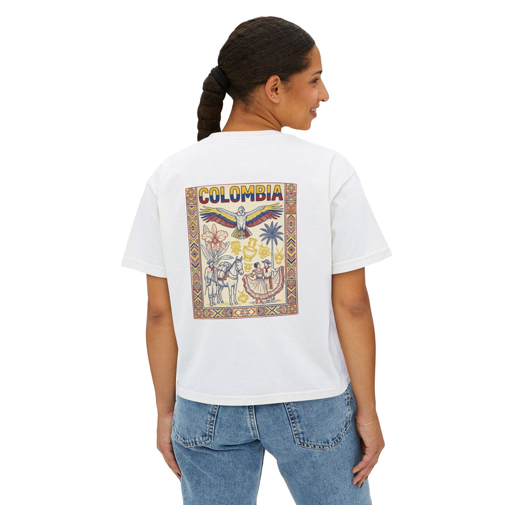Colombia Vintage Postcard Boxy Tee