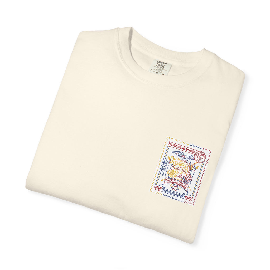 Ecuador Stamp Graphic T-Shirt — Vintage Travel Postage Design