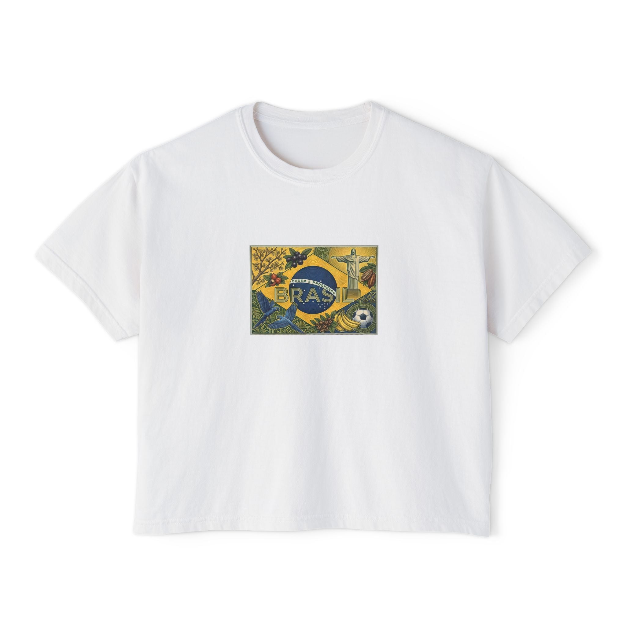 Brazil Soccer Pride Boxy Tee — Women's Casual Football Fan Shirt