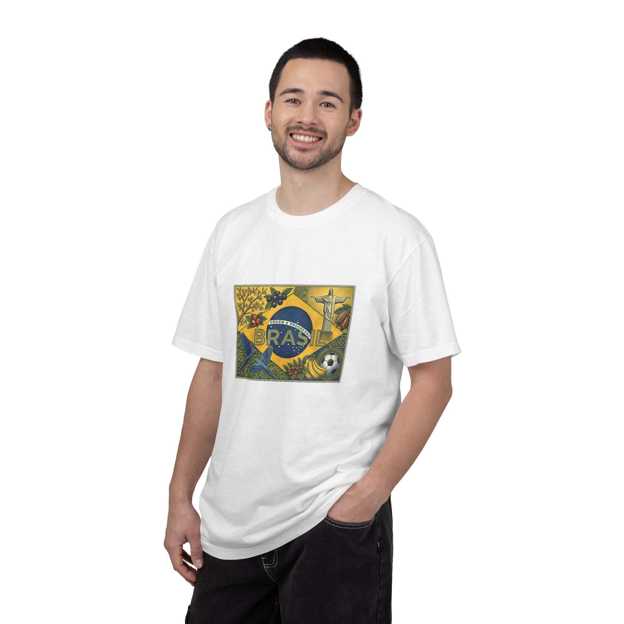 Brazil Flag Vintage Soccer T-Shirt — Brasil Graphic Tlee