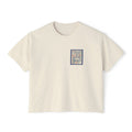 USA Stamp Graphic Boxy Tee — Vintage Patriotic Postage Design