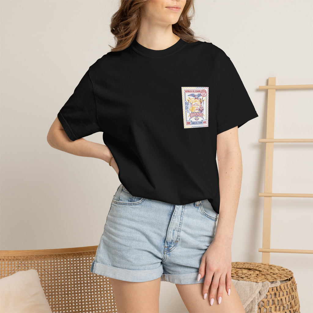 Ecuador Stamp Graphic T-Shirt — Vintage Travel Postage Design