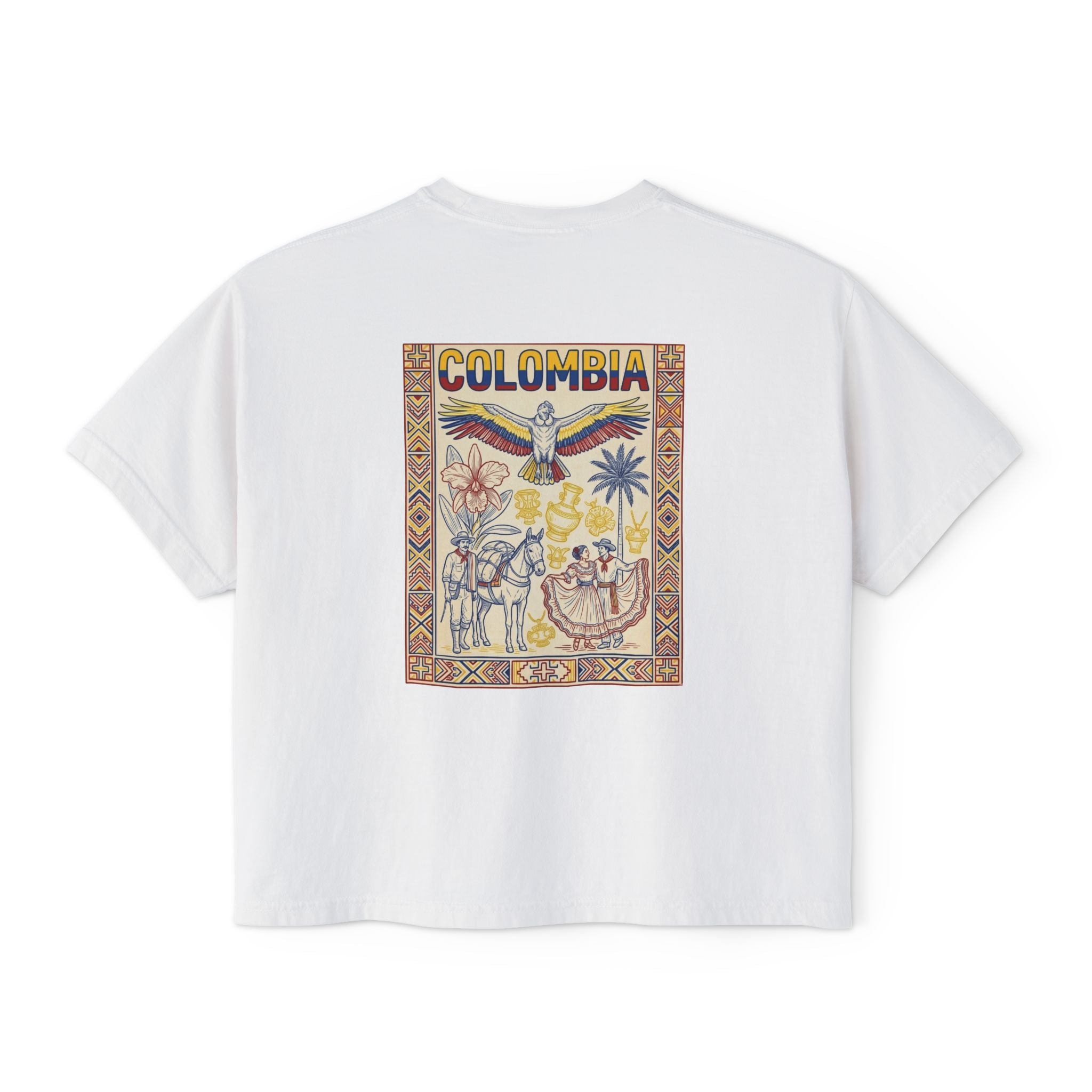 Colombia Vintage Postcard Boxy Tee