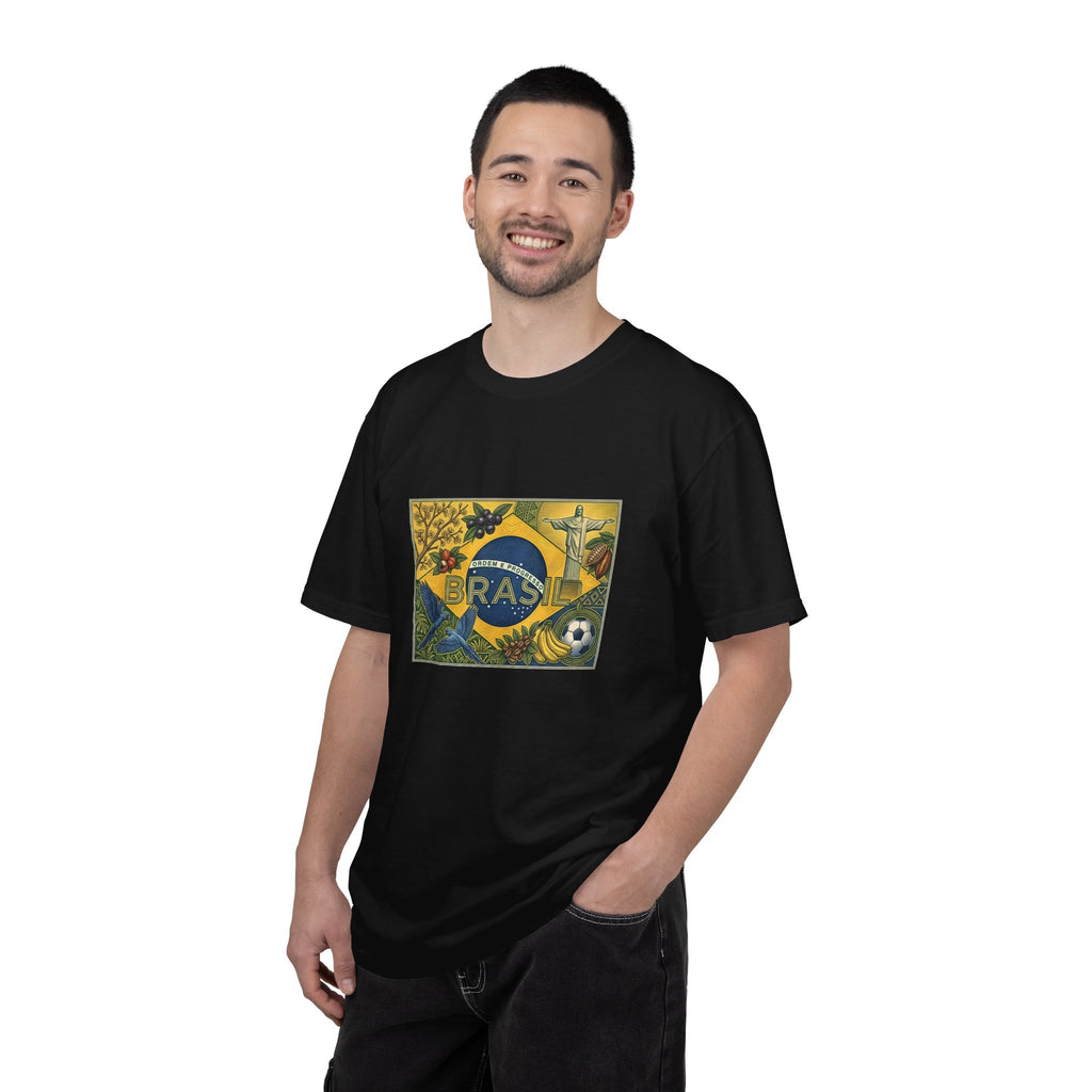 Brazil Flag Vintage Soccer T-Shirt — Brasil Graphic Tlee