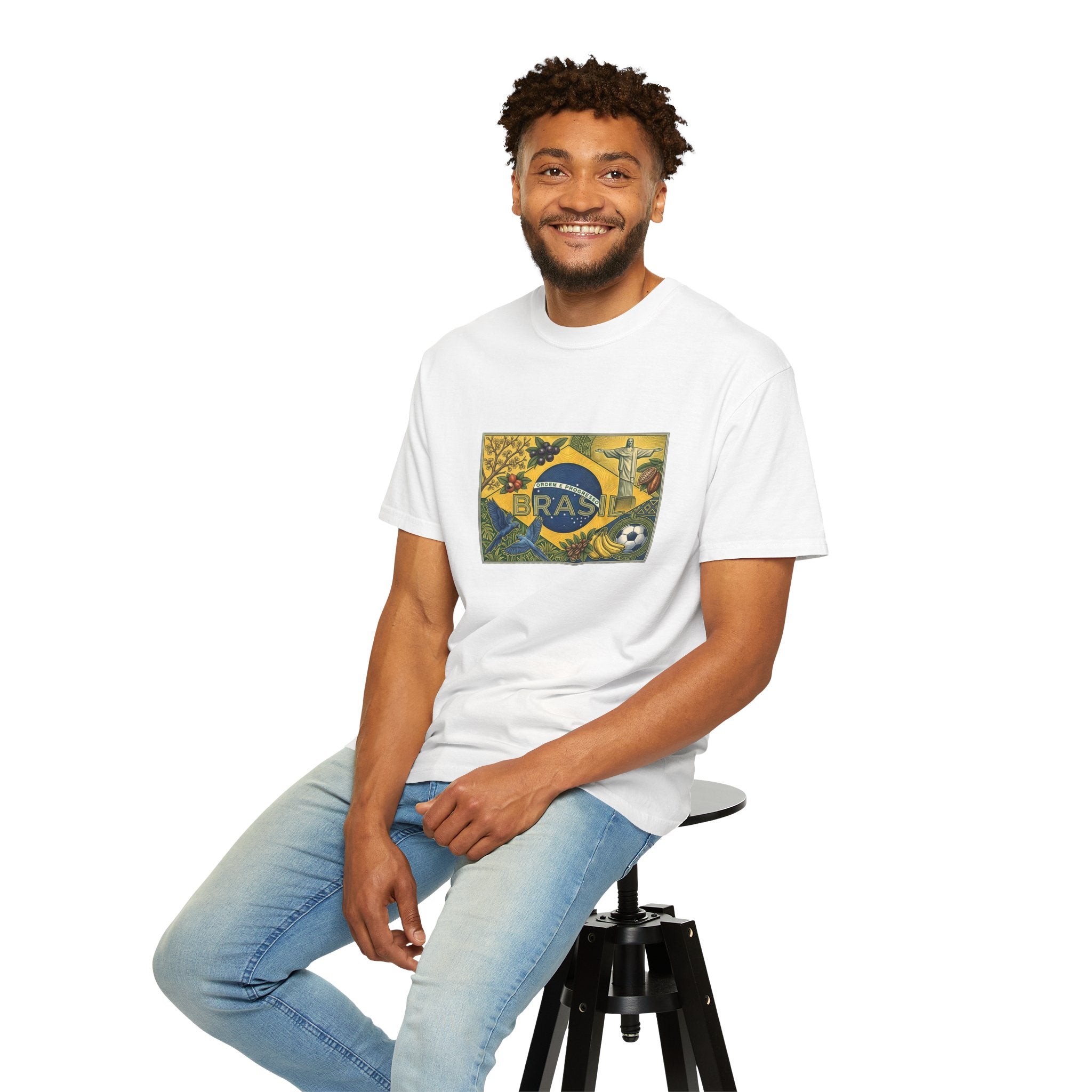 Brazil Flag Vintage Soccer T-Shirt — Brasil Graphic Tlee