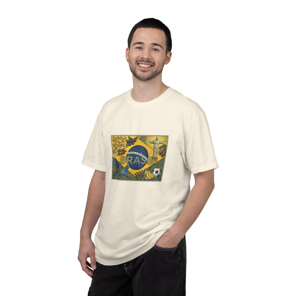 Brazil Flag Vintage Soccer T-Shirt — Brasil Graphic Tlee