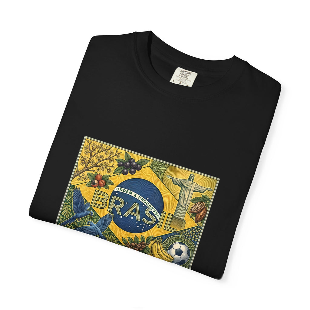 Brazil Flag Vintage Soccer T-Shirt — Brasil Graphic Tlee
