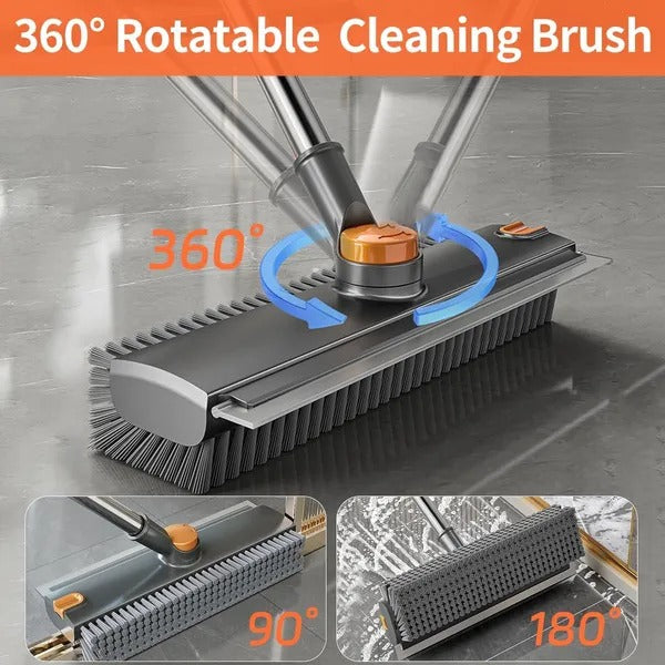 3-in-1 Long Handle Scrub Brush with Squeegee