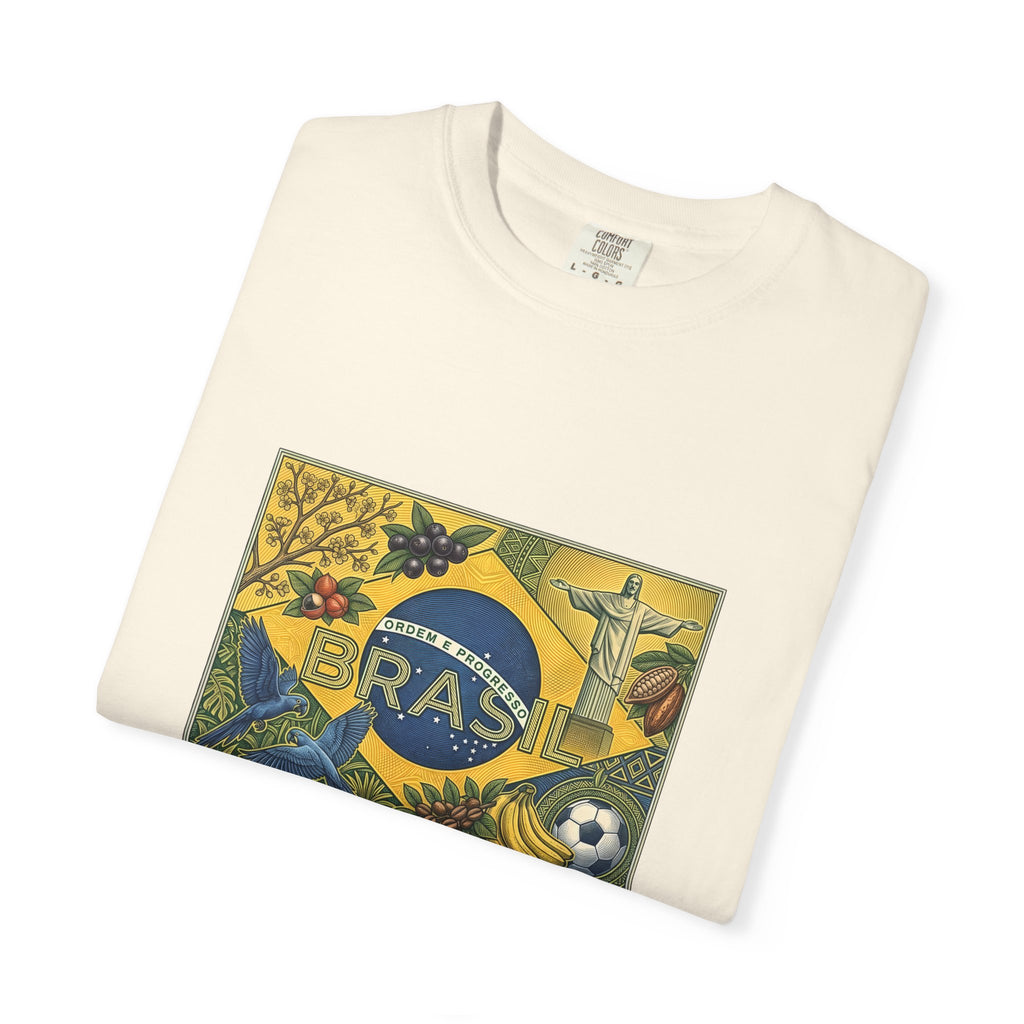 Brazil Flag Vintage Soccer T-Shirt — Brasil Graphic Tlee