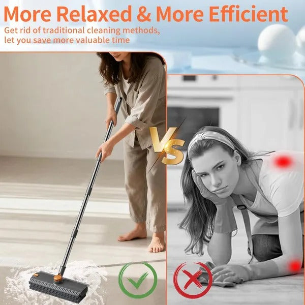 3-in-1 Long Handle Scrub Brush with Squeegee