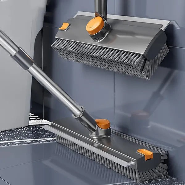 3-in-1 Long Handle Scrub Brush with Squeegee